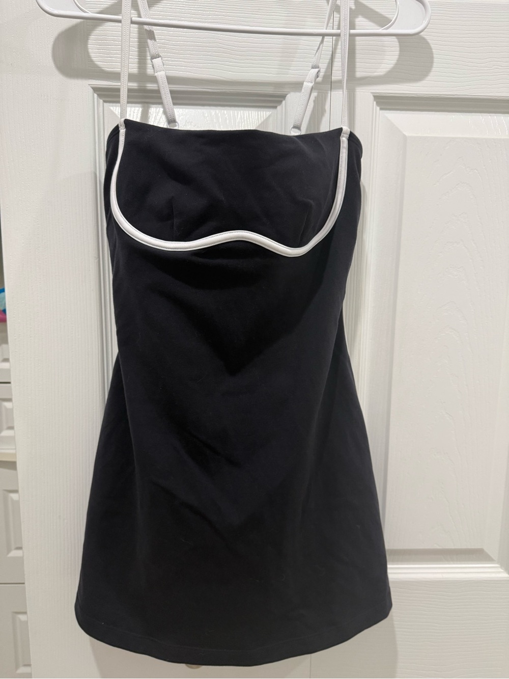ALO Yoga Black Mini Dress with White Piping